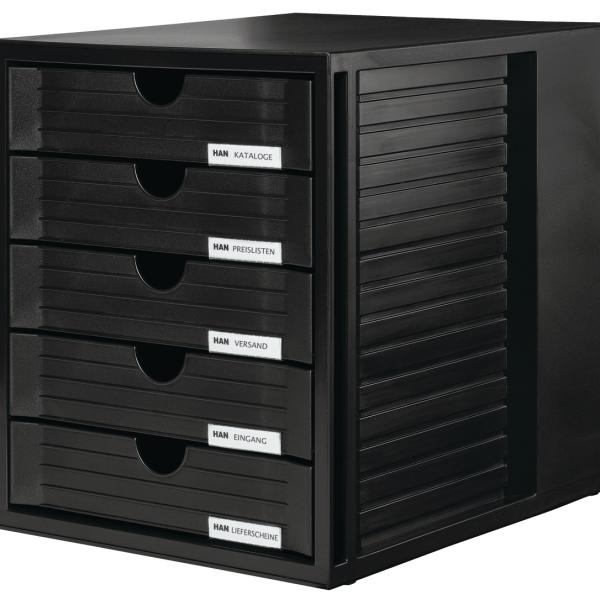 HAN Schubladenbox Systembox 24.30 schwarz 5 Fächer