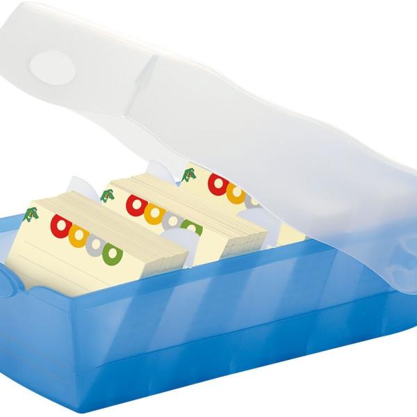 HAN Karteibox Croco A8 5.20 blau 9.7x6.7x19.1cm