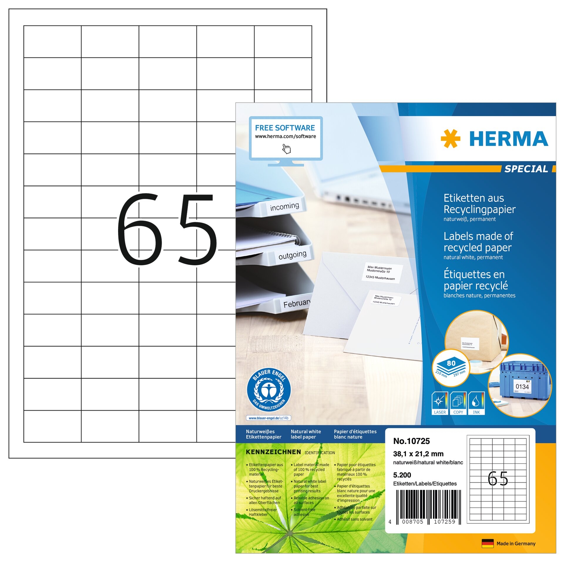 HERMA-10725-4008705107259 HERMA Etiketten 38,1×21,2mm 10725 recycling 5200 Stück – Hochwertig & günstig bei ShopDeca