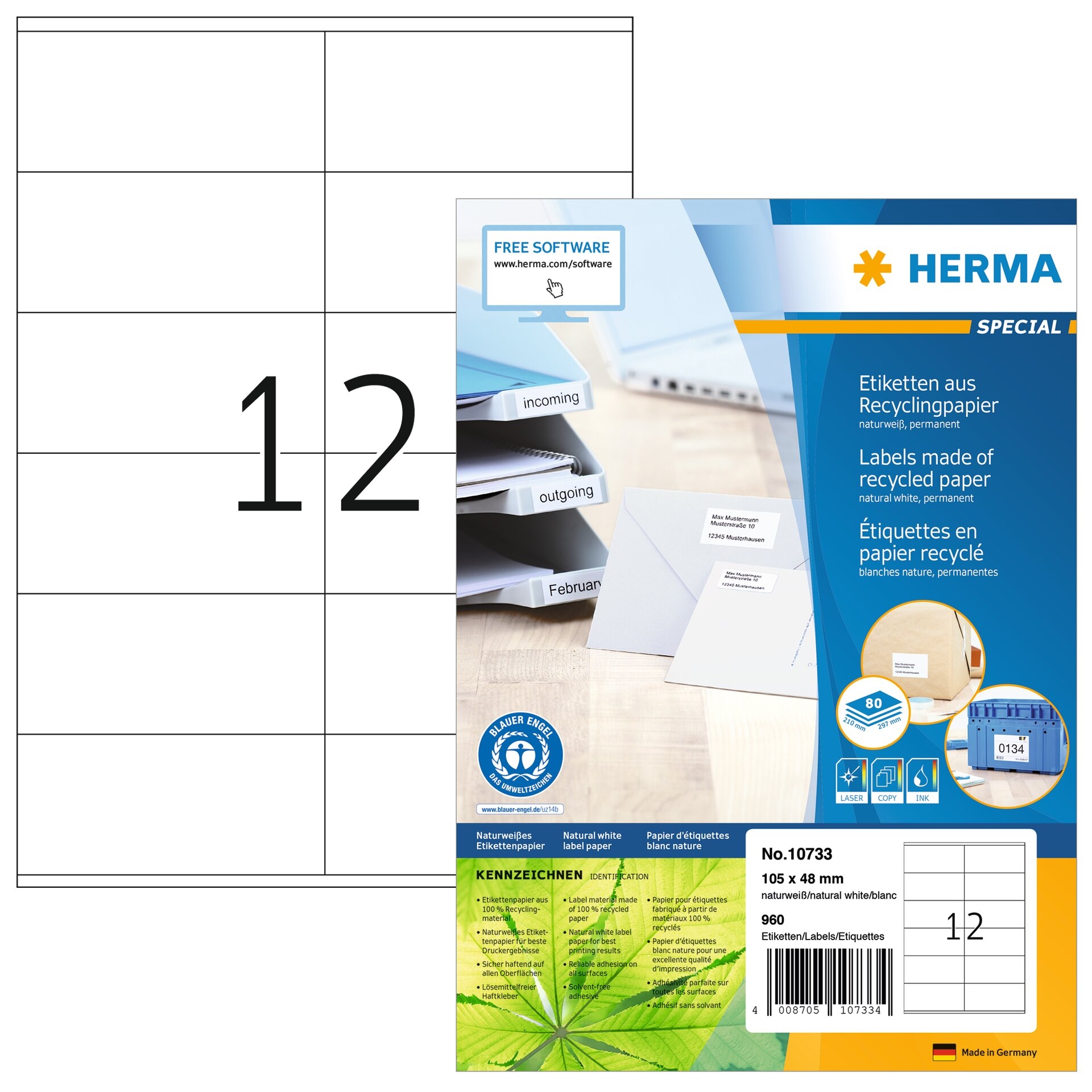 HERMA-10733-4008705107334 HERMA Etiketten 105x48mm 10733 recycling 960 Stück – Hochwertig & günstig bei ShopDeca