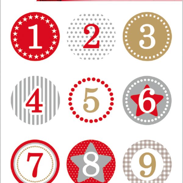 HERMA Sticker Adventskalender 15254 bunt 24 Stück/2 Blatt