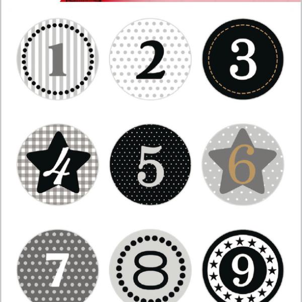 HERMA Sticker Adventskalender 15255 schwarz 24 Stück /2 Blatt