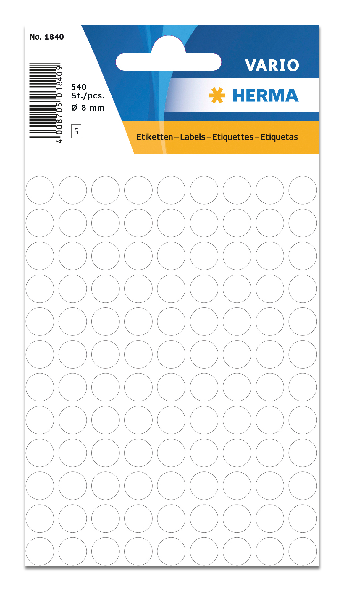 HERMA-1840-4008705018401 HERMA Markierungspunkte 8mm 1840 weiss 540 Stück – Hochwertig & günstig bei ShopDeca