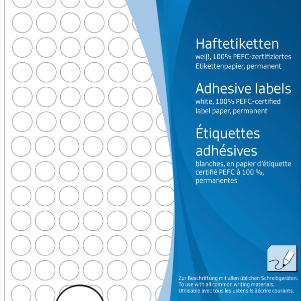 HERMA Haftetiketten rund 8mm 2210 weiss 5632 Stück