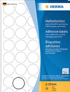 HERMA Etiketten rund 19mm 2250 weiss 1280 Stück