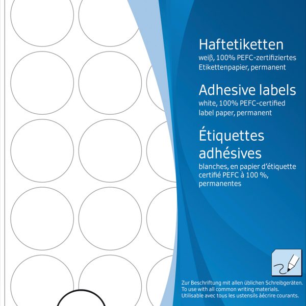 HERMA Haftetiketten rund 25mm 2260 weiss 768 Stück