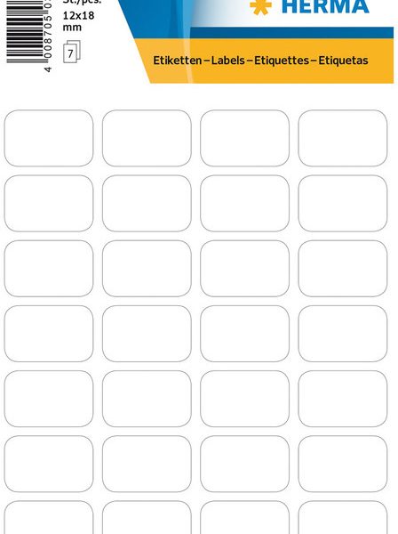 HERMA Etiketten 12×18mm 3640 weiss 224 Stück