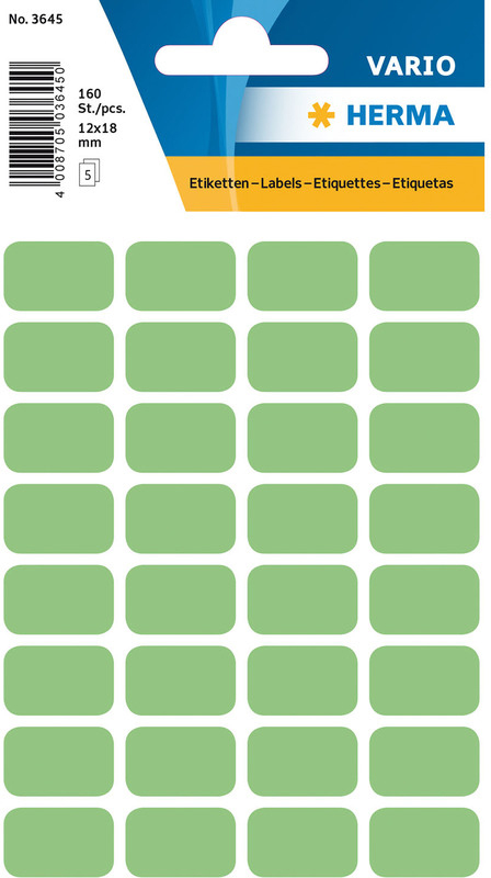 HERMA-3645-4008705036450 HERMA Etiketten 12×18mm 3645 grün 160 Stück – Hochwertig & günstig bei ShopDeca