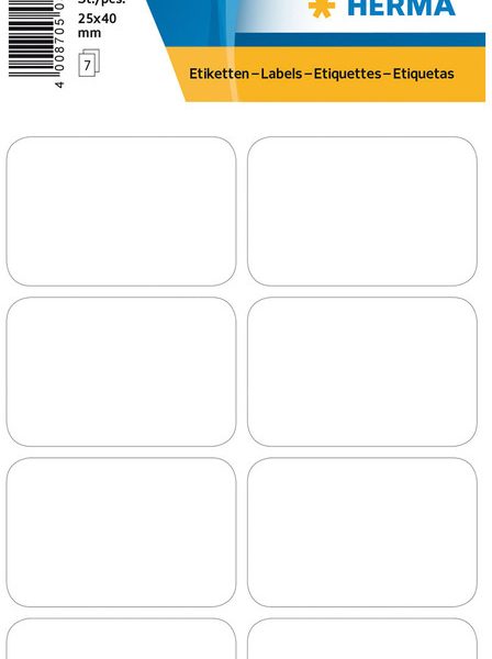 HERMA Etiketten 25×40mm 3690 weiss 56 Stück