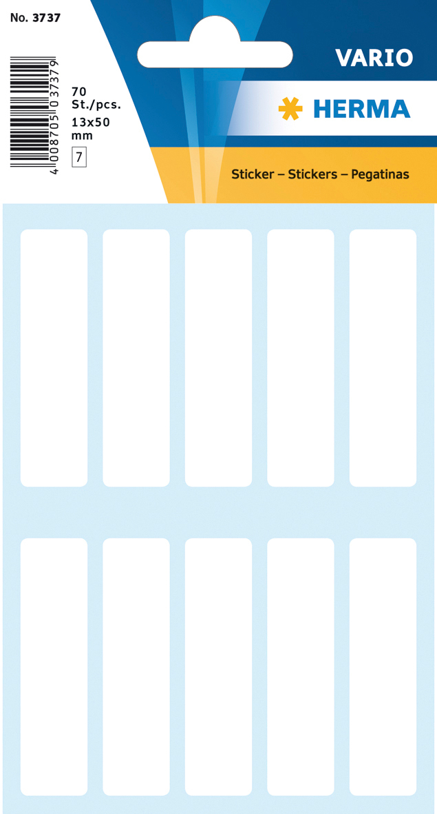 DECOR_Headercard HERMA Etiketten 13×50mm 3737 weiss 70 Stück – Hochwertig & günstig bei ShopDeca