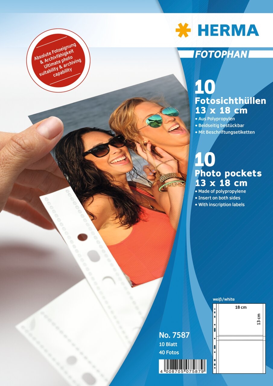 HERMA-7587-4008705075879 HERMA Fotophan Sichtmappen 13x18cm 7587 4 Stück/10 Blatt – Hochwertig & günstig bei ShopDeca