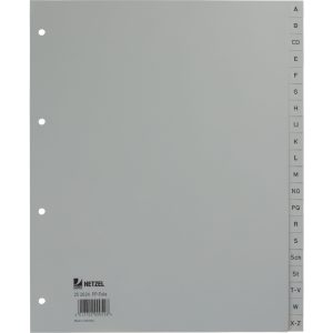 HETZEL Register PP A4+ 25262481 grau A-Z 20-teilig