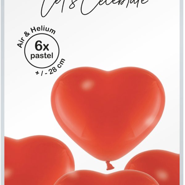 I AM CREATIVE Ballons Herz 27cm 1000-1073 rot 6 Stück