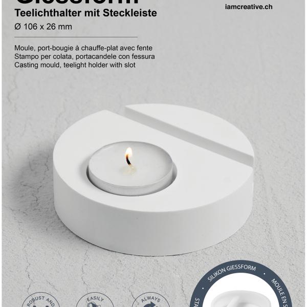 I AM CREATIVE Silikon Giessform 1704.33 Kerzenhalter für Teelicht