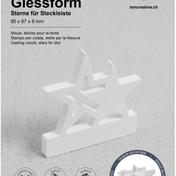 I AM CREATIVE Silikon Giessform 1704.34 Sterne für Steckleiste