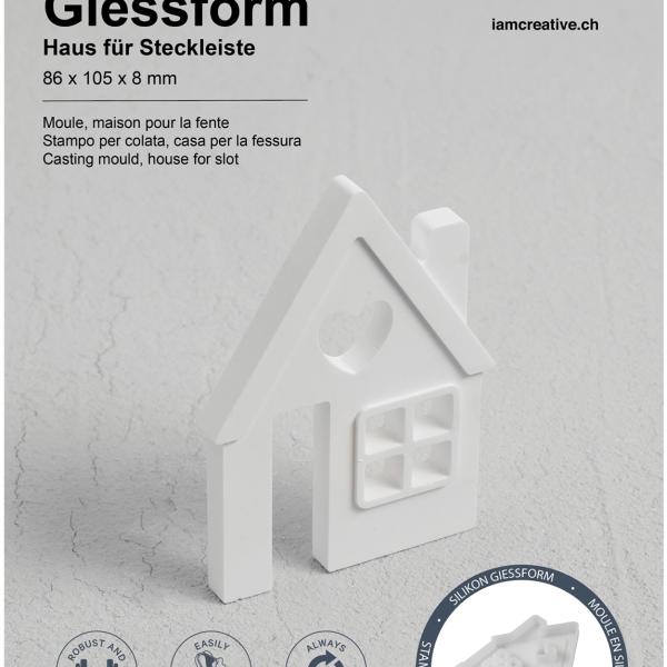I AM CREATIVE Silikon Giessform 1704.36 Haus für Steckleiste