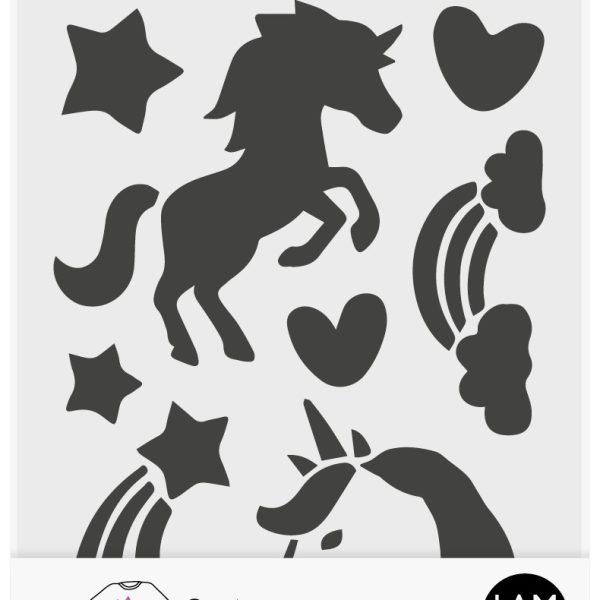 I AM CREATIVE Schablone 2000.71 Kids A5, Einhörner