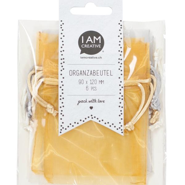I AM CREATIVE Organzabeutel 9x12cm 2100.05 shiny 6 Stück