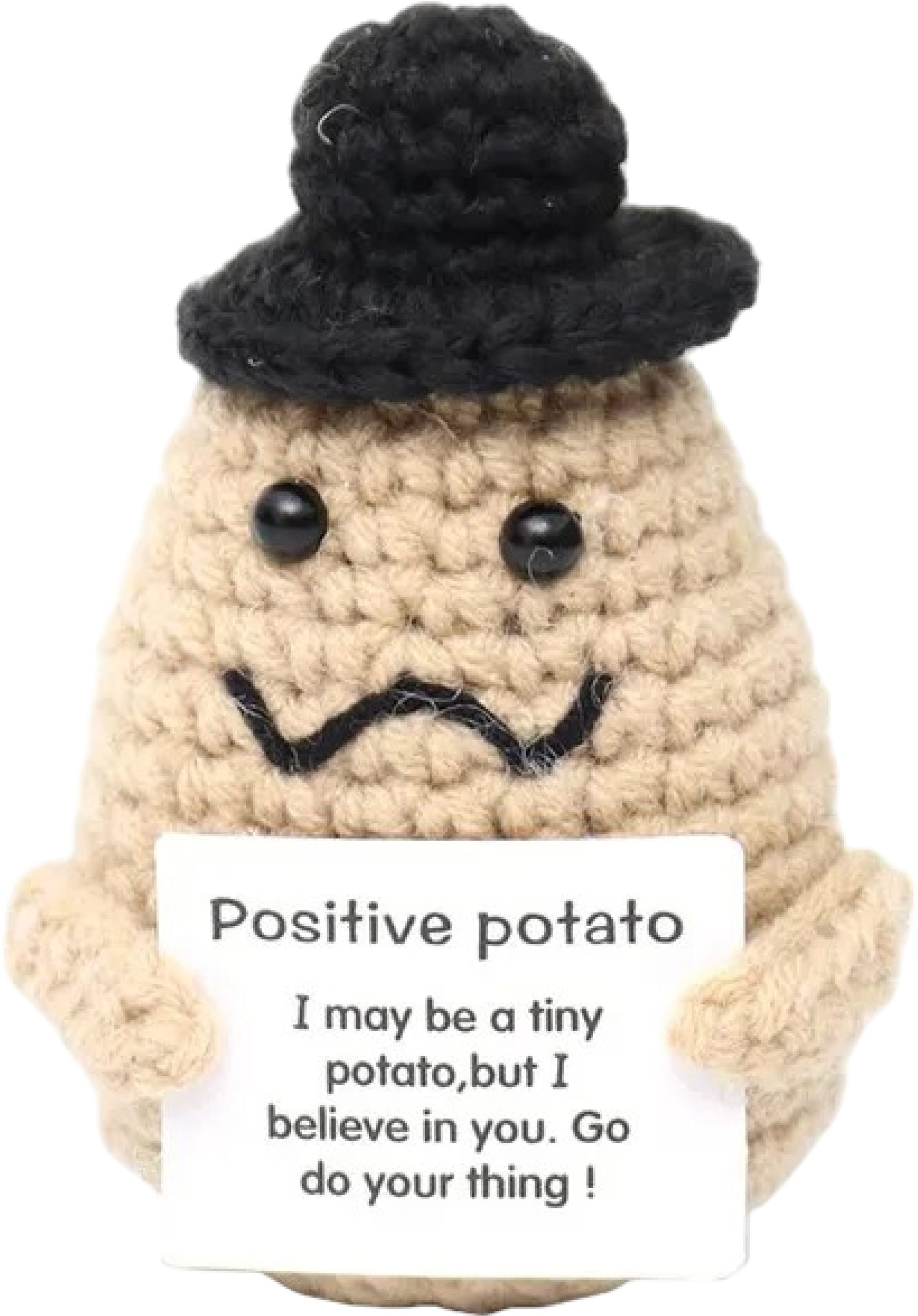 I-AM-CREATIVE-212747-7611983252299 I AM CREATIVE Positive Potato mit Hut 8cm 212747 hellbeige – Hochwertig & günstig bei ShopDeca