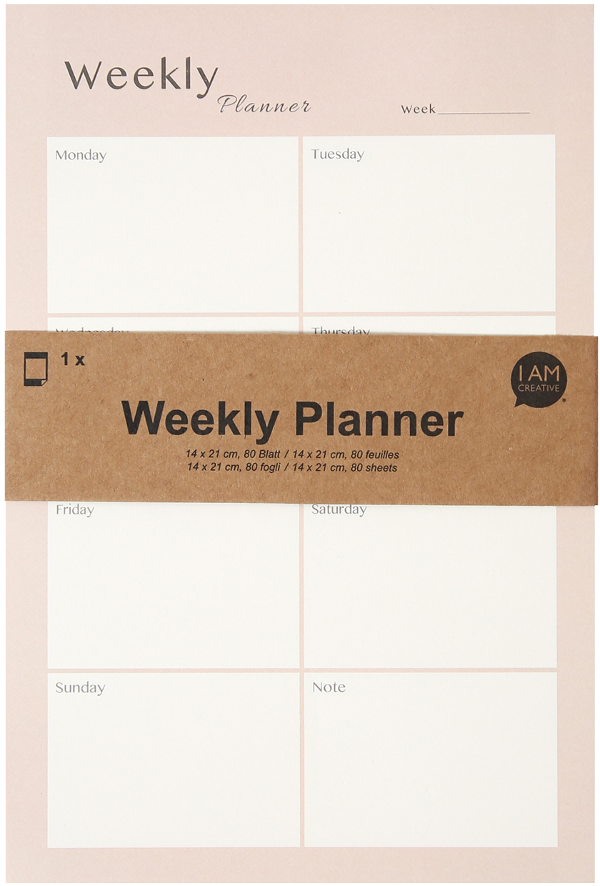 I-AM-CREATIVE-4005.26-7611983212002 I AM CREATIVE Wochenplaner 14x21cm 4005.26 rosa 80 Blatt – Hochwertig & günstig bei ShopDeca