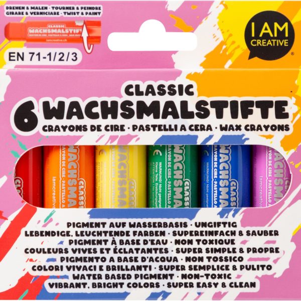 I AM CREATIVE Wachsmalstifte 4005.54 Classic 6 Stück