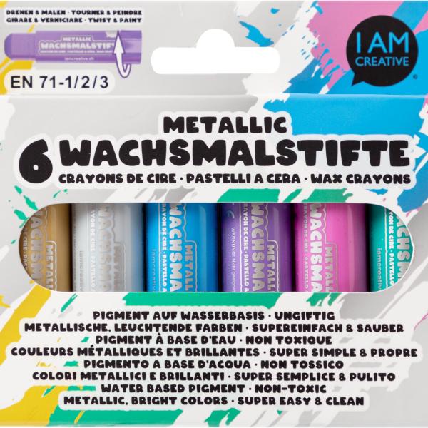 I AM CREATIVE Wachsmalstifte 4005.55 Metallic 6 Stück
