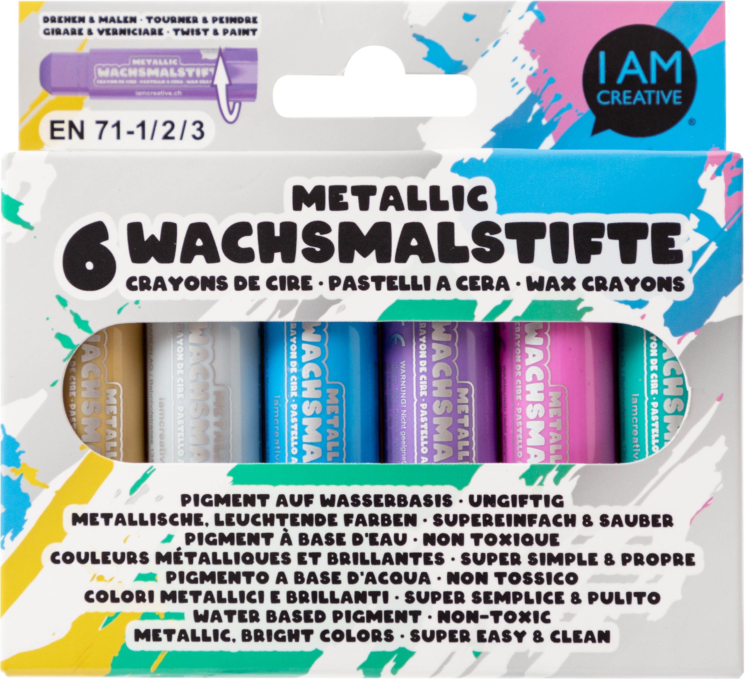 I-AM-CREATIVE-4005.55-7611983250356 I AM CREATIVE Wachsmalstifte 4005.55 Metallic 6 Stück – Hochwertig & günstig bei ShopDeca