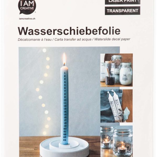 I AM CREATIVE Wasserschiebefolie A4 4010.57 klar 2 Stück