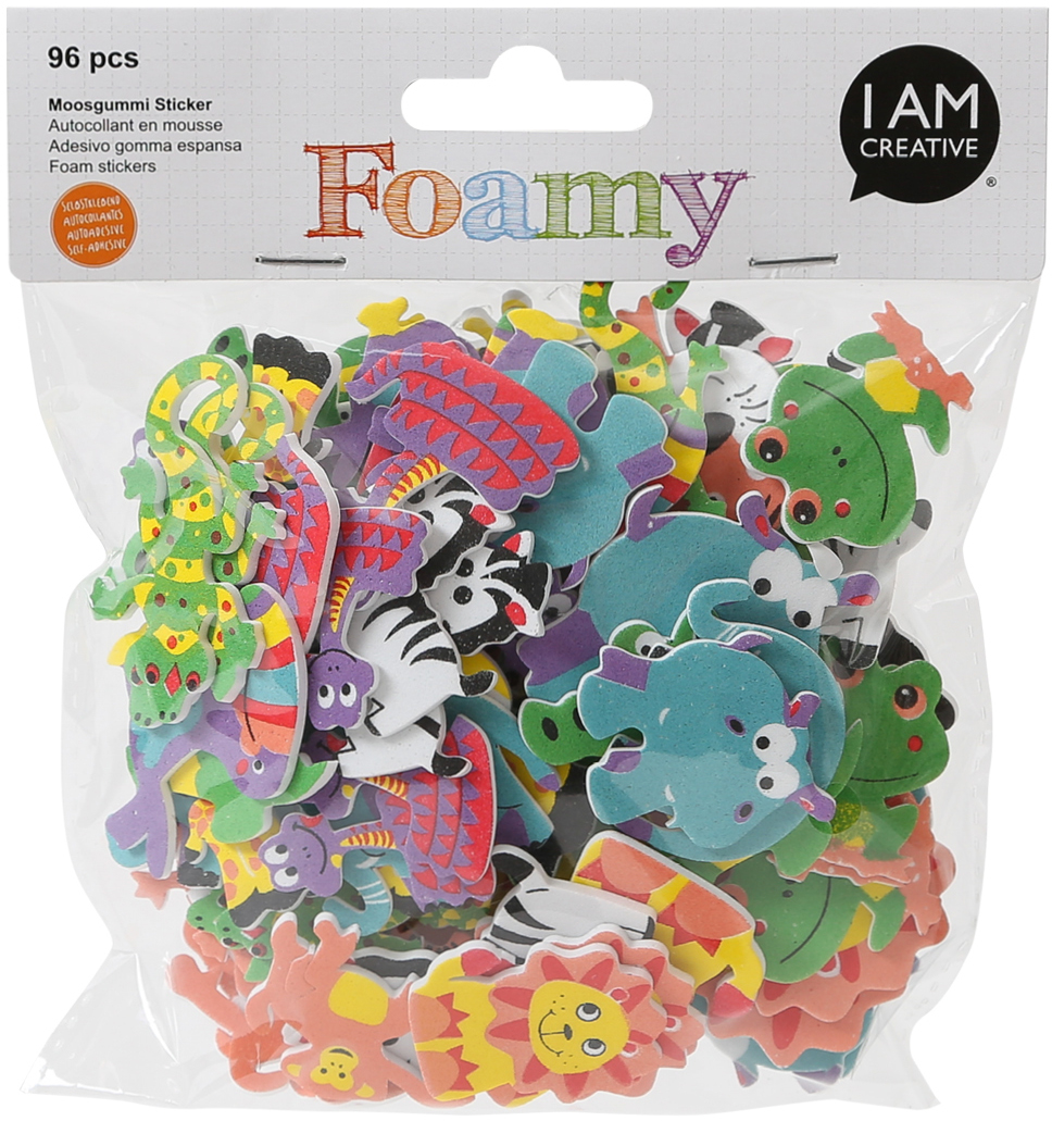 I-AM-CREATIVE-4019.06-7611983165230 I AM CREATIVE Foamy 4019.06 Dschungeltiere 96 Stück – Hochwertig & günstig bei ShopDeca