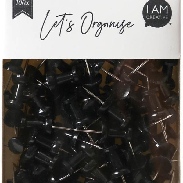 I AM CREATIVE Pinnadeln Let`s Organize 4035.18 schwarz, 9x24cm 100 Stück