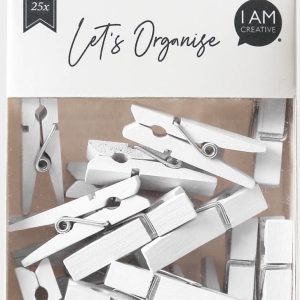 I AM CREATIVE Holzklammern Let`s Organize 4035.19 weiss, 35mm, FSC 25 Stück