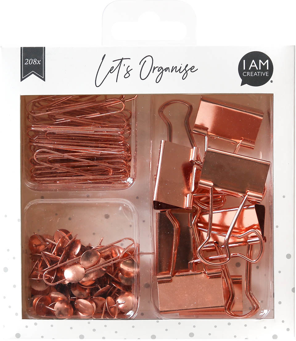 I-AM-CREATIVE-4035.25-7611983211845 I AM CREATIVE Clip Set Let`s Organize 4035.25 rosegold 208-teilig – Hochwertig & günstig bei ShopDeca
