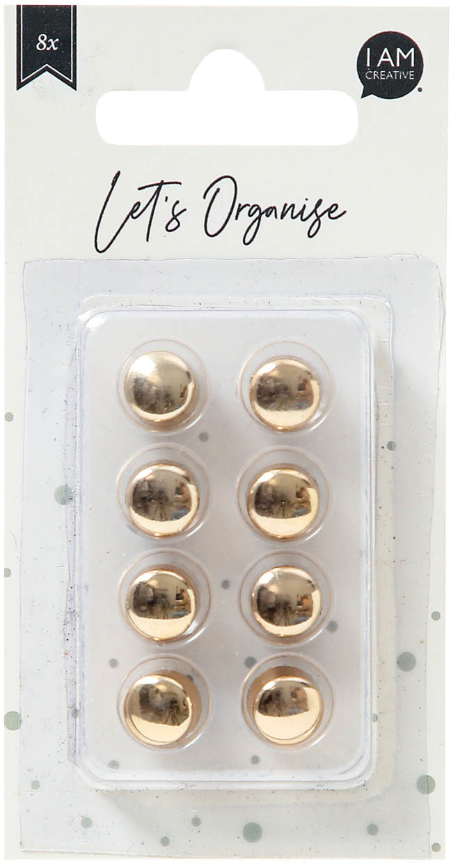 I-AM-CREATIVE-4035.39-7611983215362 I AM CREATIVE Dekomagnet Let`s Organize 4035.39 gold, rund 8 Stück – Hochwertig & günstig bei ShopDeca