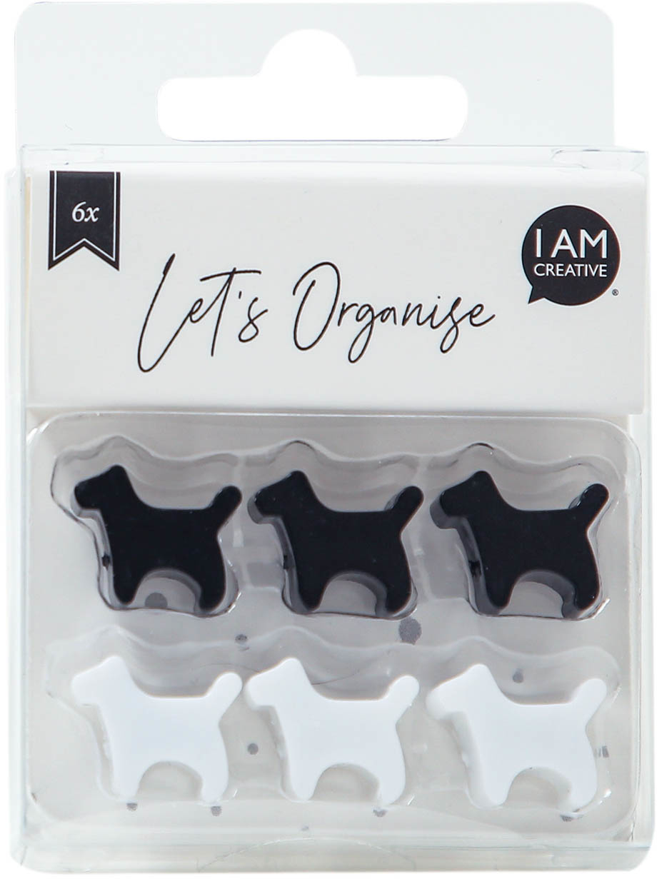 I-AM-CREATIVE-4035.53-7611983215508 I AM CREATIVE Magnet Hund Let`s Organize 4035.53 schwarz, weiss 6 Stück – Hochwertig & günstig bei ShopDeca