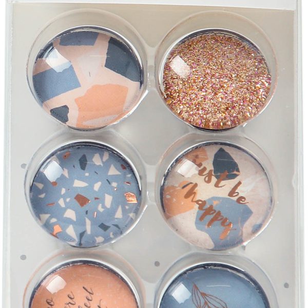 I AM CREATIVE Magnet Happy Let`s Organize 4035.54 Glas, 2.5x1cm 6 Stück