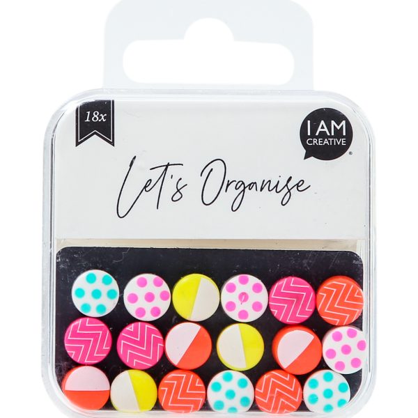 I AM CREATIVE Magnet Mini Let`s Organize 4035.58 neon 18 Stück
