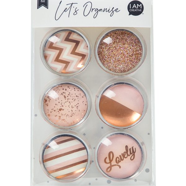 I AM CREATIVE Magnet Love Let`s Organize 4035.6 Glas, 3x1cm 6 Stück