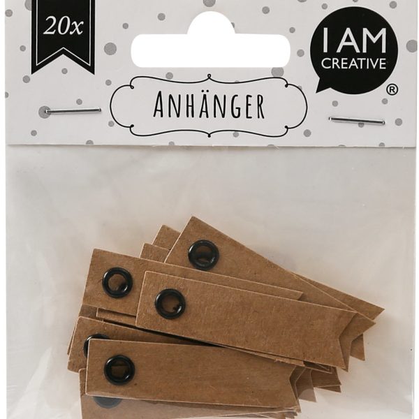 I AM CREATIVE Namens-Anhänger 4087.21 braun 20 Stück