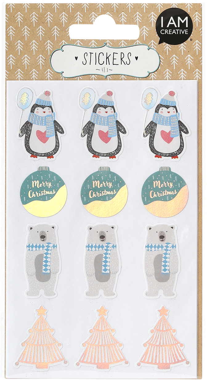 I-AM-CREATIVE-4087.507-7611983202805 I AM CREATIVE Sticker X-mas II 4087.507 4 Blatt à 48 Stück – Hochwertig & günstig bei ShopDeca