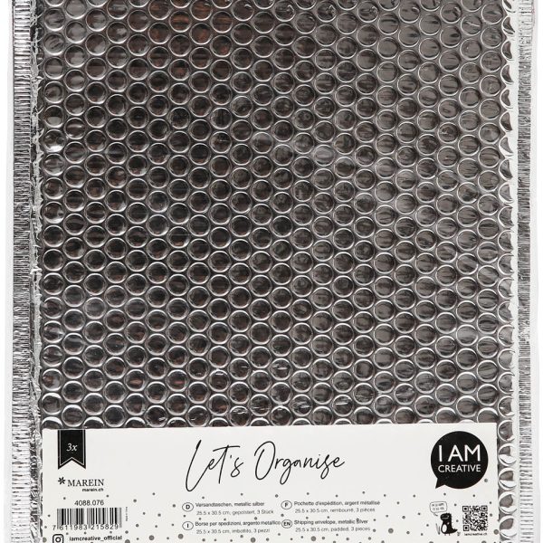I AM CREATIVE Geschenktasche Let`s Organize 4088.076 metallic silber 3 Stück