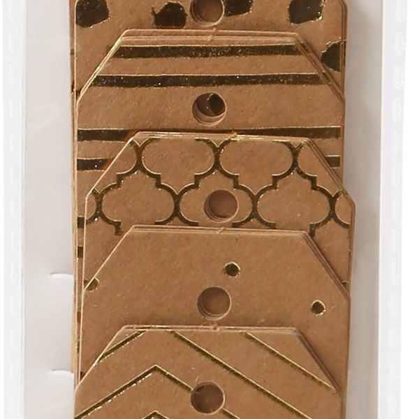 I AM CREATIVE Geschenkanhänger 4088.89 Tags, natur/gold, 18 Stück