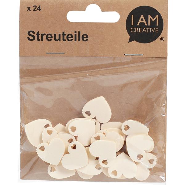 I AM CREATIVE Streuteile Herz 4501.16 weiss 24 Stück