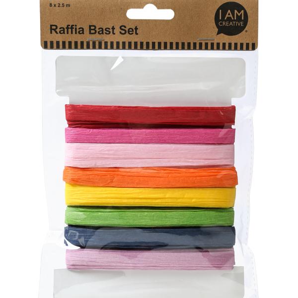 I AM CREATIVE Raffia Bastelset 6010.05 8 Farben à 2.5 m