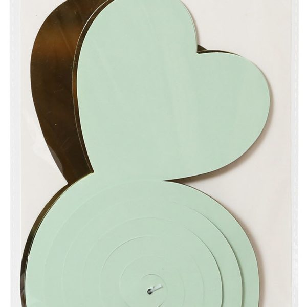 I AM CREATIVE Girlande, Herz,mint,gold,70cm 6010.965 6 Stück