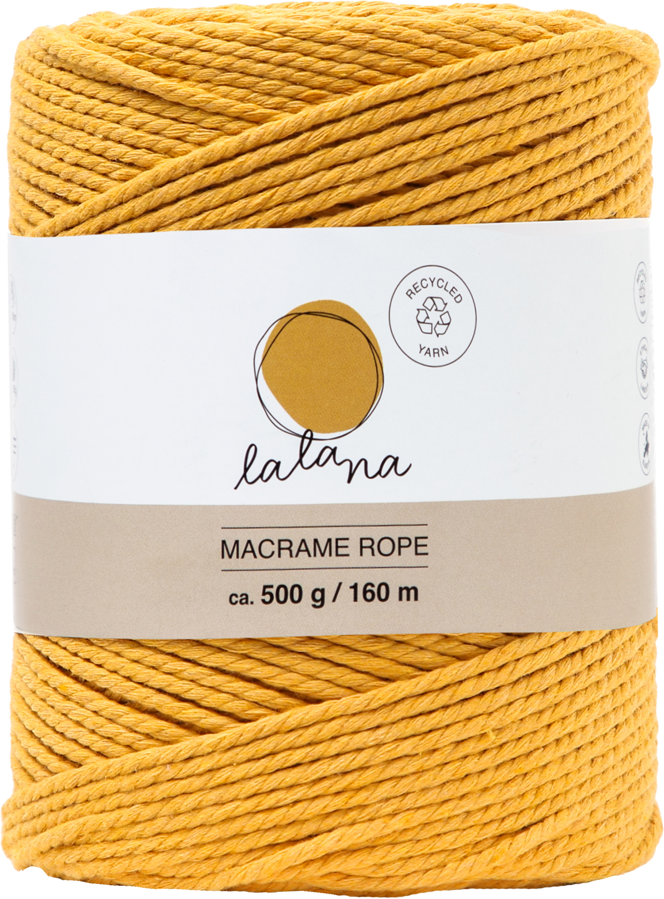I-AM-CREATIVE-6203.1-7640415812213 I AM CREATIVE Macrame Rope 6203.1 mustard, 2mm, 500g – Hochwertig & günstig bei ShopDeca