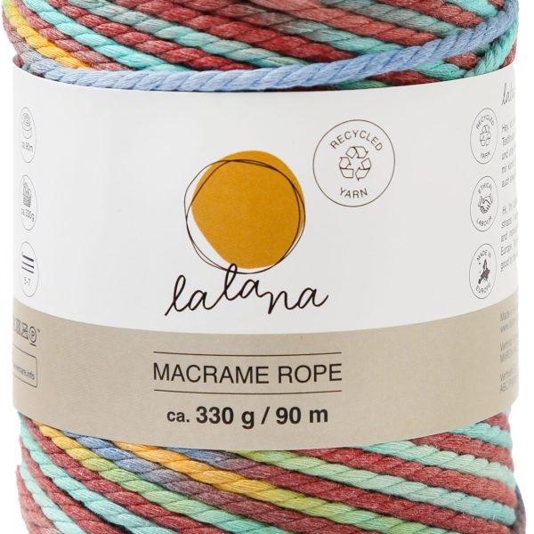 I AM CREATIVE Macrame Rope 6204.98 Rainbow 2, 3mm, 330g