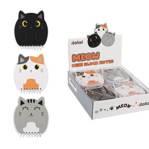 I-TOTAL Mini Notizblock 11.7x11cm XL1840B Cat, assortiert