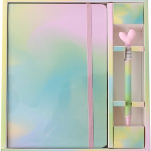I-TOTAL Set Notizbuch und Stift XL2051 Regenbogen liniert