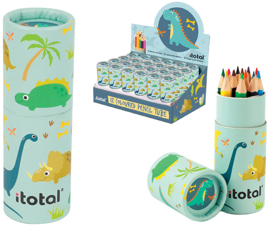 I-TOTAL-XL2263-8057711467433 I-TOTAL Farbstifte Dino XL2263 Runddose 12 Stück – Hochwertig & günstig bei ShopDeca