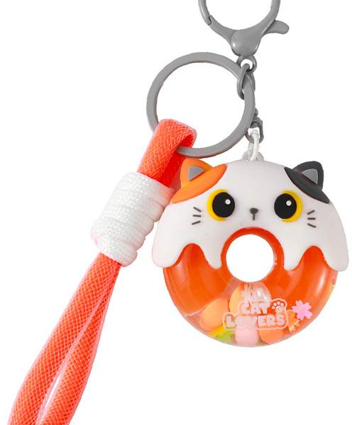 I-TOTAL Schlüsselanhänger Donut XL3065 Orange Cat